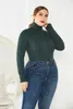 Ethnic Clothing Women Bodysuit Muslim Elastic High Neck Long Sleeves Cozy Arab Plain Color Slim Fit Islamic Bottoming Shirt XL-5XL