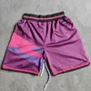 Herren Shorts Trillest Purple Sun Printed Basketball Shorts mit Reißverschluss Taschen Devin Booker Durant Streetstyle Sports Hosen Sommer Beachhose J240510