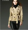 New Spring Autumn Women039s Fashion Trench Short Brenk a doppio petto da donna Ladies Elegant Lapel Laceup Coat Girls Lovely Pepl6205726