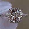 Choucong Dazzling Lady's White Diamiamique 925 Silver Wedding Band Ring SZ 5-10 GRATUITEMENT CADEAU 2269