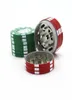 Style de poker Tabacco Grinder trois couches 3 couleurs Herbe plastique Hand Muller Cigarette Crusher Fumer des accessoires de tuyaux 9726142
