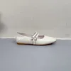 Lässige Schuhe Birkuir Retro Mary Jane Frauen Flats Luxus weiche Sohlen elegante Kreuzgürtel Schnallen echtes Leder mit niedriger Absatz rot