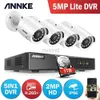 Câmeras IP Annke 8CH 1080p Câmera CCTV DVR Sistema 4pcs impermeabilizado 2.0mp HD TVI Bullet Câmera de vídeo Home Video Monitoring Kit White D240510