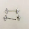 Anéis de mamilo 1pc 14g F136 Titanium Star Folhedora de folhas de folha de mamilo Cristal de aço inoxidável Piercings Piercings de mamilo de cor de mamilo prateado Pier Y240510