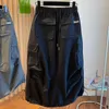 Röcke hohe Taille Drawess Elastic Taille Workwear Style -Rock für Kinder Sommer lang lockerer Fit Y2K