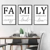 frameless simple black and white family posters modern canvas painting wall art printing pictures for living room home decoration J240505