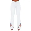 Jeans femminile creativo pizzo su bagliori bianchi donne in alto girovadate pantaloni svasati pantaloni in denim lady stivale taglio autunno 2024