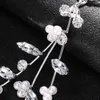 Dangle Earrings Shiny Crystal Zircon Pearl Flower For Women Geometric Hanging Drop Earring Fashion Bridal Wedding Pendant Jewelry