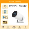 Projectors HY300PRO 4K Projector Android 11 WIFI6 BT5.0 Short Focus Beam Projector for Home Theater Projector Cinema Outdoor Player J240509