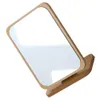 Espelhos compactos espelho de mesa de madeira para maquiagem dobrável doméstica Q240509