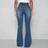 Dames jeans plus size dames wijd uitlopende broek hoge taille vintage bell bodem slanke denim voor vrouwelijke losse Harajuku -broek