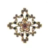 Broches Europeu e americano sofisticam barroco barroco de broche de cristal de cristal Roupas de flores de casaco Cardigan Suit Pin Accessori