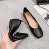 Lässige Schuhe Frühling flache Frauen echte Leder -Laobers Einfache Low Heels Büro Arbeit Slip auf Schuhen Ladies Squar