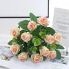 Decorative Flowers Simulation Fake Flower Rose Wedding Table Home Decoration Korean Small Clear Bouquet 5 Fork 11