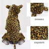 Vêtements pour chiens Cheetah Costume de compagnie cosplay vêtements bodycon jonchy tenue chiot corail toison d'hiver pyjamas de Noël