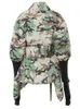 Kvinnans jackor kamouflage stickning oregelbunden bomullsbomtad kappa långärmad lös passform kvinnor parkas mode höst vinter o829