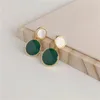 Boucles d'oreilles en pente vintage gouttes d'eau en émail vert rouge vintage pour femmes bijoux d'oreille de piercing femelle coréenne accrochage oreille belle kolczyki cadeau