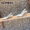 Scarpe eleganti sandalo di qualità gpbd per donna designer di strass madri fatti a mano con tacchi alti di moda casual.