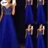 Casual Dresses PULABO Elegant Royal Blue Scoop Lace Sqeuined Long For Wedding Party Summer Prom Evening Gowns Maxi Vestidos