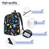 Estudos científicos de mochila Canvas For Men Women Water resistente à água College Geek Chemistry Physics Bag Print Bookbags