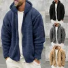 Gacche da uomo 2024 Autumn Inverno invernale Fleece sciolto per uomini Capodri soffici giacca con cappuccio con cappuccio vintage maschi con cappotto caldo streetwear