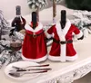 Copertura di bottiglie di vino di Natale rosso set di bottiglie di vino per il vino bottiglia per bottiglia di vino decorazione creativa HH936072626073
