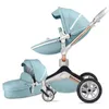 Passeggini# Nuovo Luxury PU Leather Baby Passeggini di alta qualità per bambini High paesaggio per bambini Carriageeggshell GABY STROLLERFOLING PRAM T240509