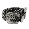 Courte en cuir en cuir en cristal en cristal pour femmes Luxury Silver Bead Cowgirl Cowboy Strass BLING CEINTUR STRAP