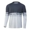 Herren -Shirt UV Schutz im Freien Sport Crewneck Topsrunning Sun T -Shirts UPF50 Langarm fischend atmungsaktiv 240510