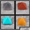 Party Favor Pyramid Gemstone Natural Stone Crystal Quartz Healing Crystals Point Chakra Home Office Decoration Crafts Drop Delivery GA DHRXM