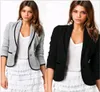 Nieuwe Blazer Fashion Women Spring Herfst Slim Short Design Turndown Collar Blazer Gray Black Short Coats Jacket for Women Europe SI1791518