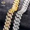 Hip Hop Punk Mens Amarelo Goldado 20mm Big SizeJewelry Sterling Sier Sier Colar Moissanite Chain Link Chain