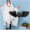 Oggetti decorativi Figurine Nuove Halloween Flying Bat Pun di Ornamento sospeso per Decoration Festival Batti horror Haunted House Decor Dhtsk