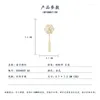 Broches estilo chinês Fringa de orquídea frrimedária natural broche de fã de alto grau de alta qualidade em forma de ventringa finge de corsage pino decorativo Cheongsam