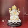 Estatuetas decorativas de lótus pintada de lótus elefante estátua estátua thai buda fonte home decoração acessórios