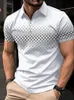 Mode de golf mode 3D Tshirt Zipper polo Casual Short Summer Street Street Clothing Mens European Mesurement 240508