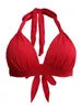Kvinnors badkläder Big Chest Bikini Single Top Strap Solid Color No Steel Rim Baddräkt Sexig tjej