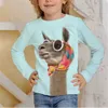 T-shirts T-shirts à manches longues Girafe Girafe pour adolescents avec des lunettes de soleil s'amuser à imprimer 2023 Vêtements pour enfants à la mode 18 disponibles2405