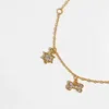 Brand Westwood Sparkling Diamond Saturns Love Six Point Star Skull Bracelet S Luxurious and Niche Personality Nail