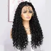 Long Loose Curly Deep Wave Lace Front Wig Heat Resistant Synthetic Middle Part Wig for Women