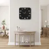 Clocks muraux rétro carré salon verre horloge de maison moderne décoration noire montre le plus petit art silencieux et non ticlant mur Q240509