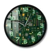 Relojes de pared Computer Electronic Circuit Board Geek Reloj Green PC Ingeniero de arte de arte Decoración de la oficina de regalos Q240509