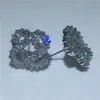 Caspiro a forma di fiore Orerazione 925 Sterling Silver Diamond CZ Orecchini per borchie per matrimoni per donne Regali per feste nuziali 2532