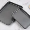 新しい新しい長方形の炭素鋼ノンスティックパンケーキベーキングトレイオーブンブラックDIYキッチン用の14インチキッチンパン用キッチンパン