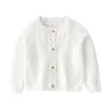 Jackets Girl Fashion Roupos Born Baby Coat Kids Outwear para a criança suéter vermelho branco 0-4y