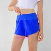 LUL Designer komfortable Frauen Sport Radfahren Yoga Hosen Shortsquick Girls Shorts Turnen hohe Taillenbauchkontraktion Laufen falsch