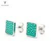 Orecchini a perno di colore misto 5 paia (10 pezzi) The EST Square Stingray Women Ourings Studs Genuine Colorful Leth