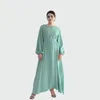 Vêtements ethniques Ramadan Plaine sous Abaya Robe Zipper Front Front Elastic Crepe Robes musulmanes pour femmes Dubaï Islamic Kaftan Robe