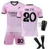 Soccer sets / Tracksuits Hers Tracksuits 2223 Real Madrid Pink Commémorative Shirt No. 9 Benzema n ° 7 Azar n ° 10 n ° 20 Jersey de football