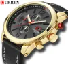 Curren 8281 Mens Watches Waterdichte topmerk luxe chronograaf datum mode casual echt lederen sport militaire mannelijke klok3446663